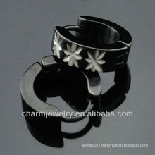 Round Huggie Men Black Earrings Fashion Jewelry Hoop Earrings HE-097